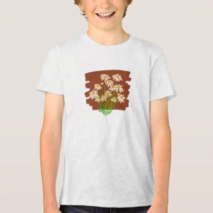 Rustic floral design on brown background Tri-Blend shirt