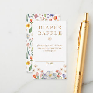 Rustic Floral Diaper Raffle Card Baby Shower Game