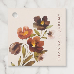 Rustic Floral Elegant Bride + Groom Gift Tags