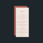 Rustic Floral Elegant Minimal Wedding | Menu<br><div class="desc">Delicate Bloom Paperie's rustic elegant wedding collection features autumn floral bouquets and stunning fall-themed colours. Personalise this wedding menu with your planned entrees,  mains,  and desserts.</div>