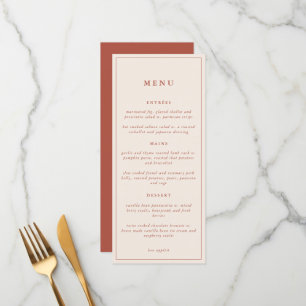 Rustic Floral Elegant Minimal Wedding Menu
