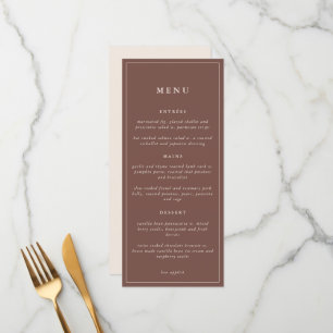 Rustic Floral Elegant Minimal Wedding    Menu