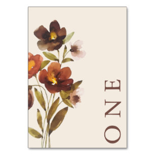 Rustic Floral Elegant Minimal Wedding   Table Numb Table Number