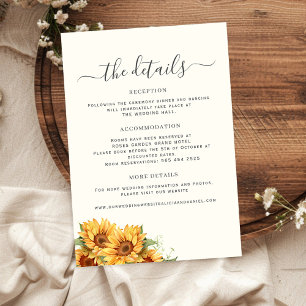 Rustic floral elegant wedding guest details enclosure card