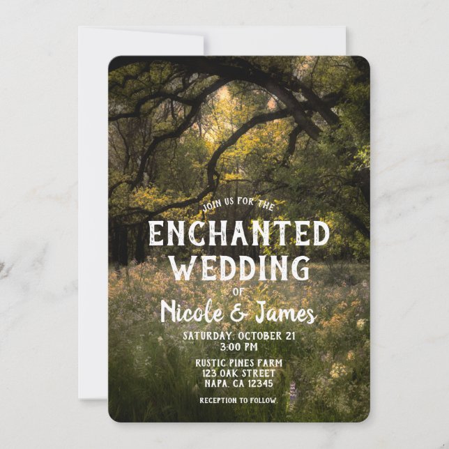 Rustic Floral Enchanted Forest Tree Wedding Woods  Invitation (Front)