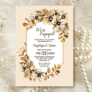 Rustic Floral Engagement Party Invitation