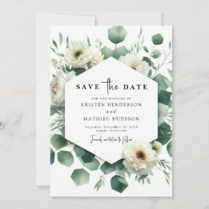 Rustic Floral Eucalyptus Digital Wedding Save The Date