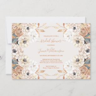 Rustic Floral Fall Bridal Shower Invitation