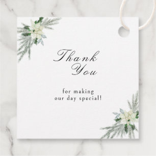 Rustic Floral Fall Winter Wedding Favour Tags