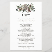 Rustic Floral Fall Winter Wedding I Spy Game