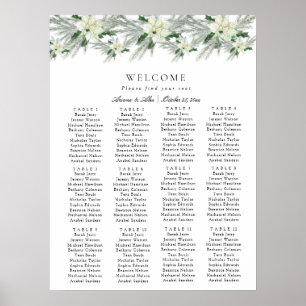 Rustic Floral Fall Winter Wedding Seating Chart