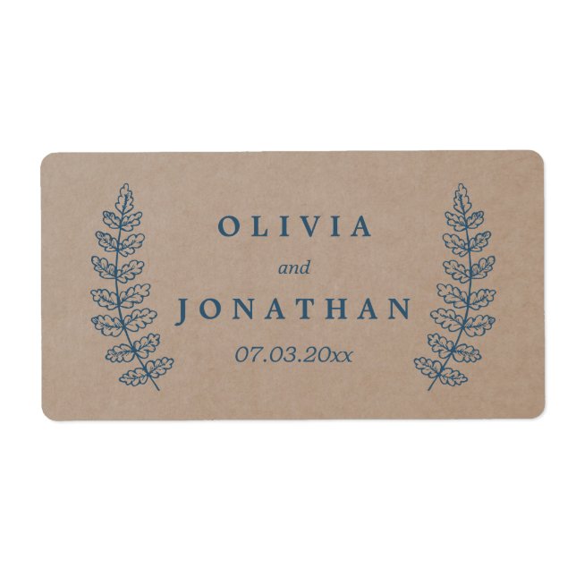 Rustic Floral | Faux Kraft Wedding Address Label (Front)