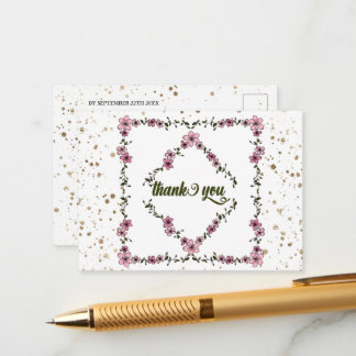 Rustic floral frame pattern modern script, postcad enclosure card