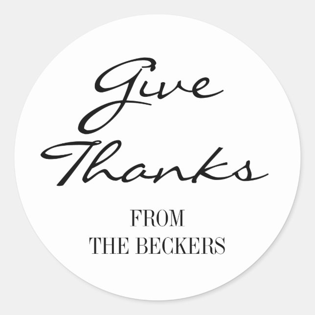 Rustic Floral Give Thanks Thanksgiving Sticker (Front)