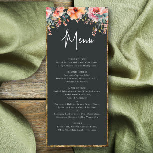 Rustic Floral Gold Frame Sage Green Wedding Menu