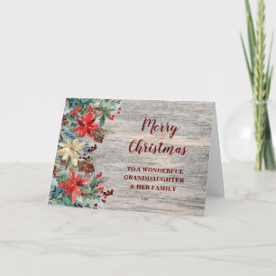 Rustic Floral Granddaughter & Family Christmas Card