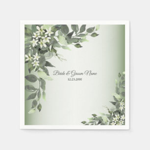 Rustic Floral Greenery Eucalyptus Leaves Party Napkin