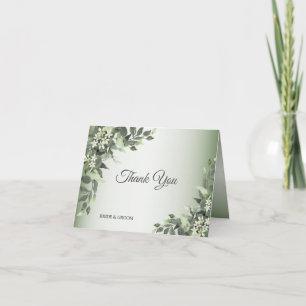 Rustic Floral Greenery Eucalyptus Leaves Thank You Card
