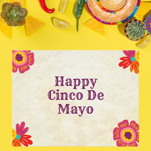 Rustic Floral Happy Cinco de Mayo Postcard