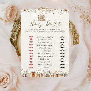 Rustic Floral Honey Do List Bridal Shower Game 