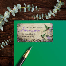 Rustic Floral Hummingbirds Address Label