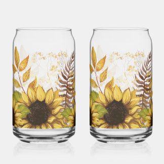 Rustic Floral Iced Coffee & Summer Can Glass