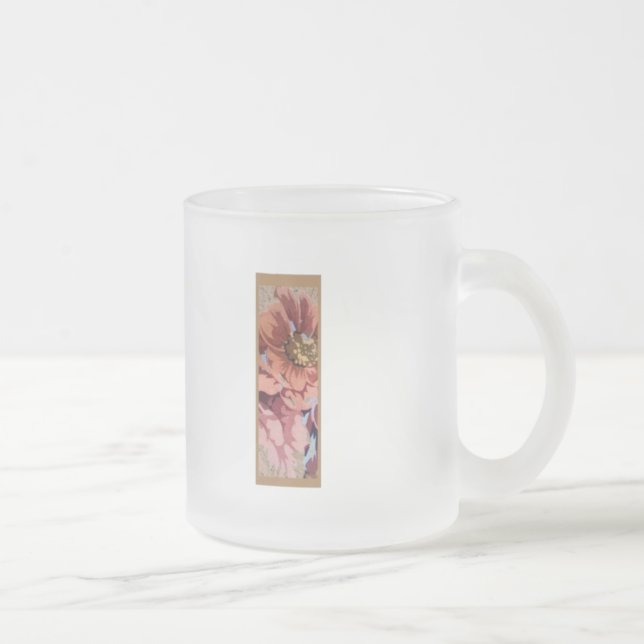 Rustic Floral Initial Letter I Monogram Frosted Glass Coffee Mug (Right)