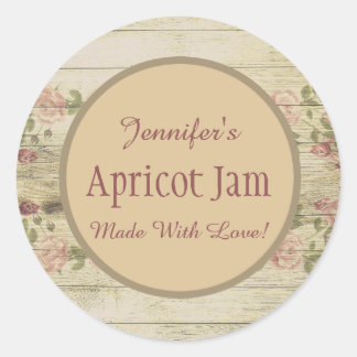 Rustic Floral Jelly Jam Custom Jar Baking Bakery Classic Round Sticker