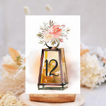 Rustic Floral Lantern Wedding Table Number<br><div class="desc">This Wedding Table Number Card features watercolor rustic lanterns,  candles and pink flowers. For more advanced customisation of this design,  Please click the "Customise" button. Matching items are also available.</div>