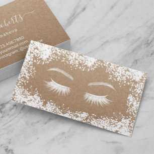 Rustic Floral Lashes Brows Makeup Artist Salon Business Card