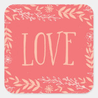 Rustic Floral Love | Pinkish Orange