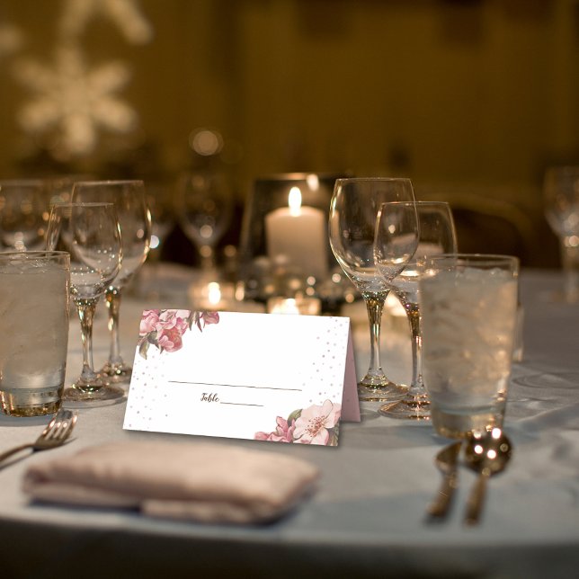 Rustic Floral Mauve Wedding Place Card (Creator Uploaded)