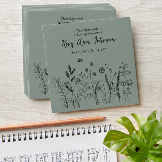 Rustic Floral Memorial Seed Envelope