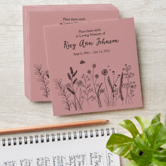 Rustic Floral Memorial Seed Envelope