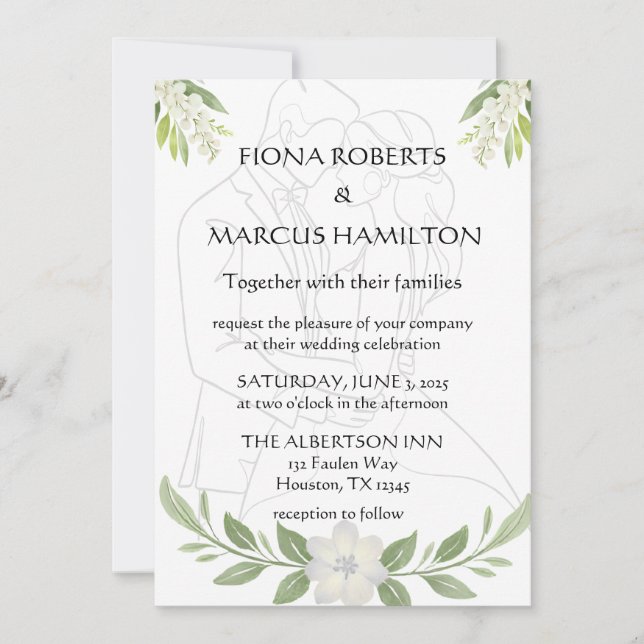  Rustic Floral & Minimalist Elegant Save the Date  (Front)