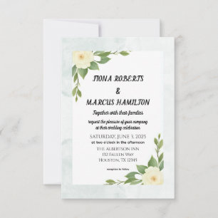 Rustic Floral & Minimalist Save the Date Card