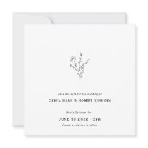 Rustic Floral Minimalistic Square Wedding