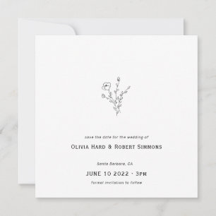 Rustic Floral Minimalistic Square Wedding