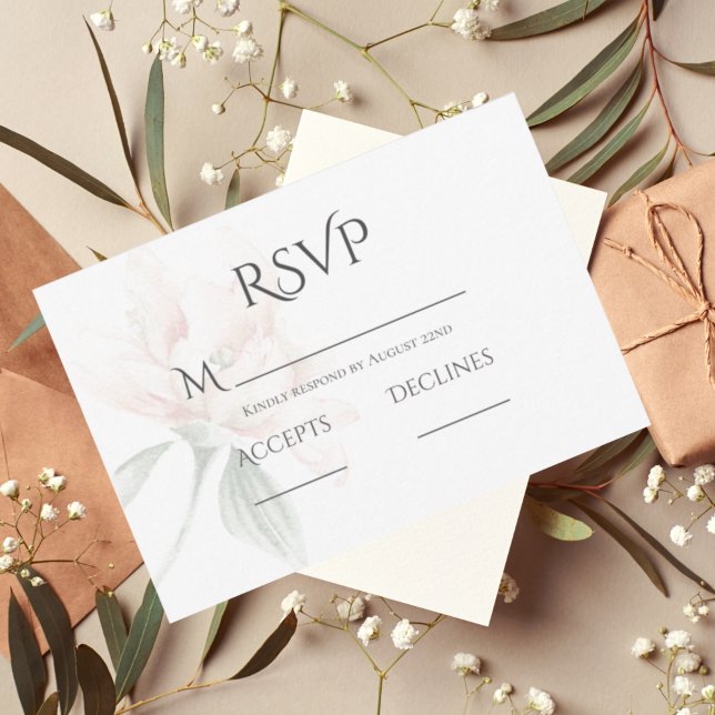 Rustic Floral Neutral Colours RSVP Card (Creator Uploaded)
