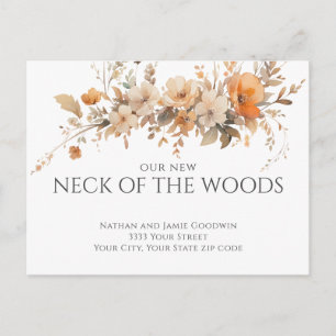 Rustic Floral New Home Moving Announcement   Postcard