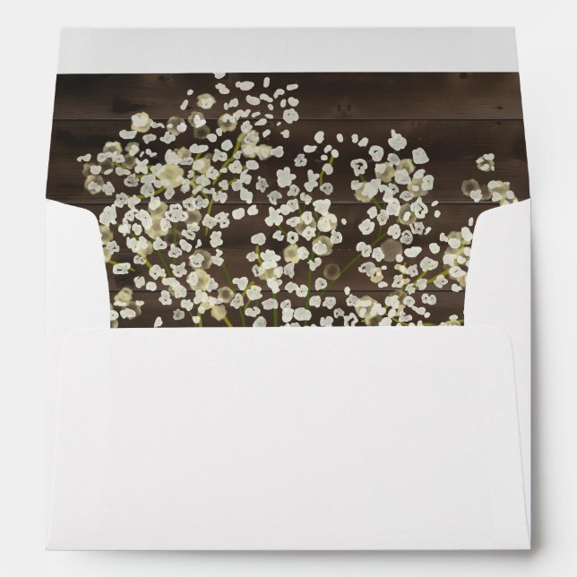 Rustic Floral on Dark Wood Envelope Liner (Back (Bottom))