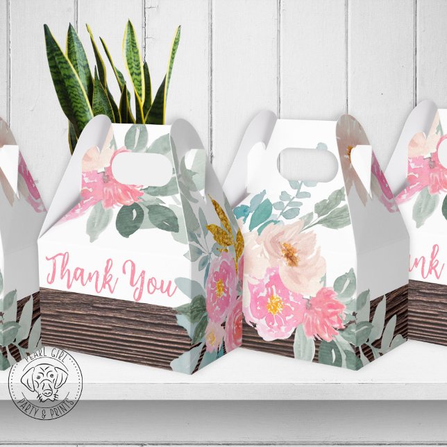 Rustic Floral Party Favour Gable Box (Creator Uploaded)