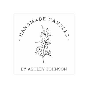 Rustic Floral Personalised Handmade By Rubber Stamp