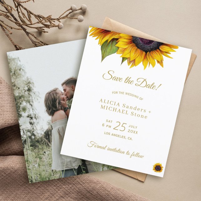 Rustic floral photo BUDGET save the date wedding (Creator Uploaded)
