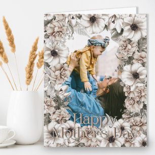Rustic Floral Photo Mother’s Day Card