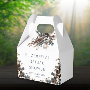 Rustic Floral Pinecones Forest Bridal Shower Favour Box