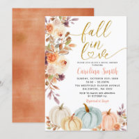 Rustic Floral Pumpkin Bridal Shower Invitation