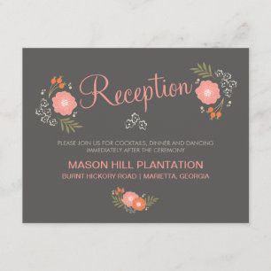 Rustic Floral Reception Cards