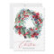 Rustic floral red navy blue Christmas wreath