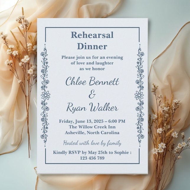 Rustic Floral Rehearsal Dinner Invitation (Creator Uploaded)
